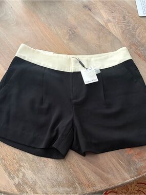 Calvin Klein Black High-Waist Shorts with Cream Waistband